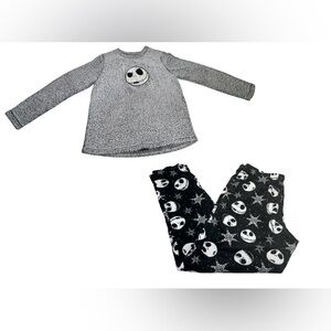 Disney Jack Skellington Night Before Christmas Sherpa Flannel Pajama Set Women S